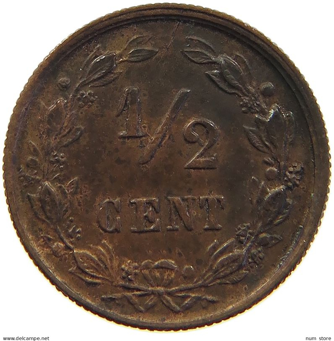 NETHERLANDS 1/2 CENT 1894 #c017 0329 - 0.5 Centavos