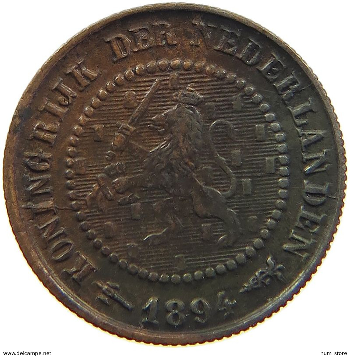 NETHERLANDS 1/2 CENT 1894 #c017 0329 - 0.5 Centavos