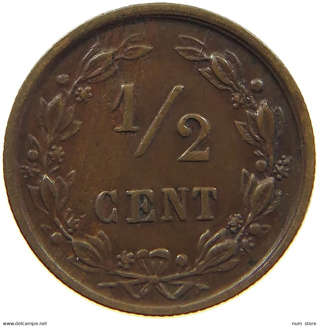 NETHERLANDS 1/2 CENT 1894 #c022 0735 - 0.5 Centavos