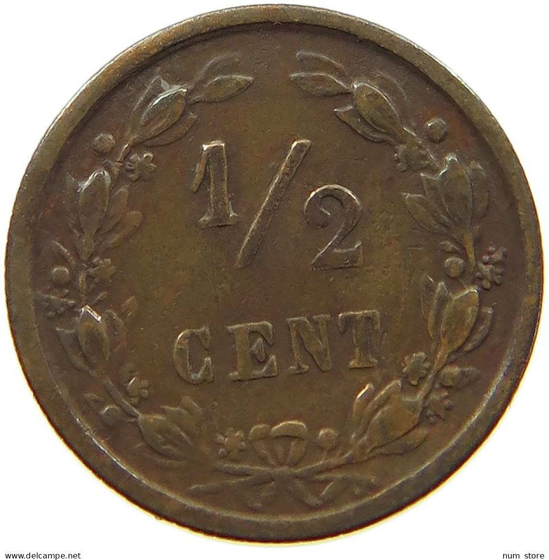 NETHERLANDS 1/2 CENT 1894 #a015 0265 - 0.5 Cent