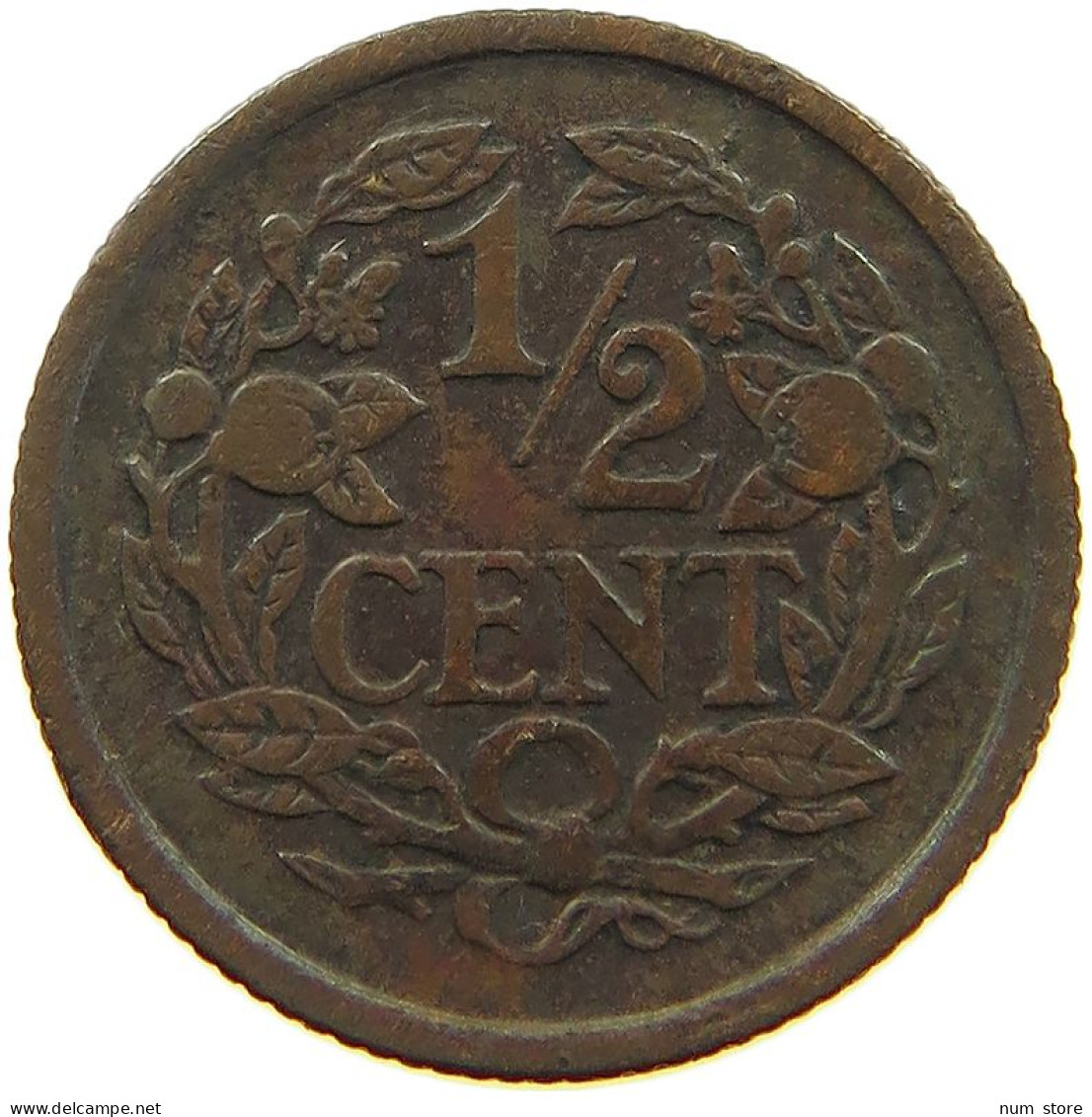 NETHERLANDS 1/2 CENT 1916 #a086 0181 - 0.5 Centavos