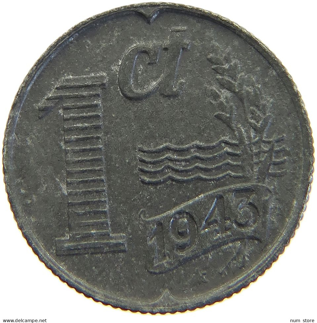 NETHERLANDS 1 CENT 1943 TOP #c041 0293 - 1 Centavos