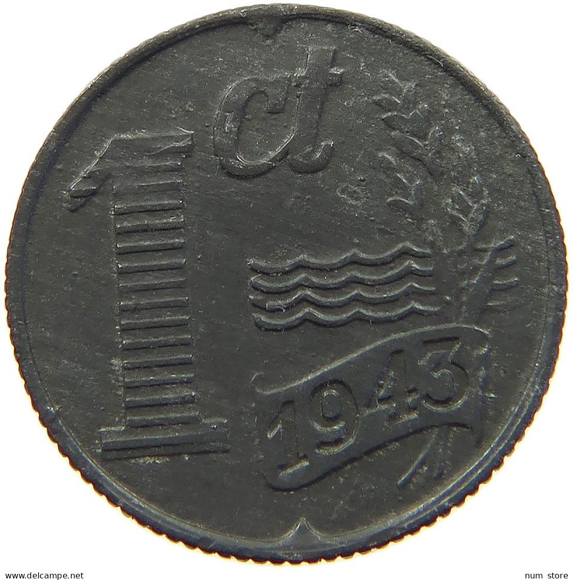 NETHERLANDS 1 CENT 1943 #a006 0621 - 1 Centavos