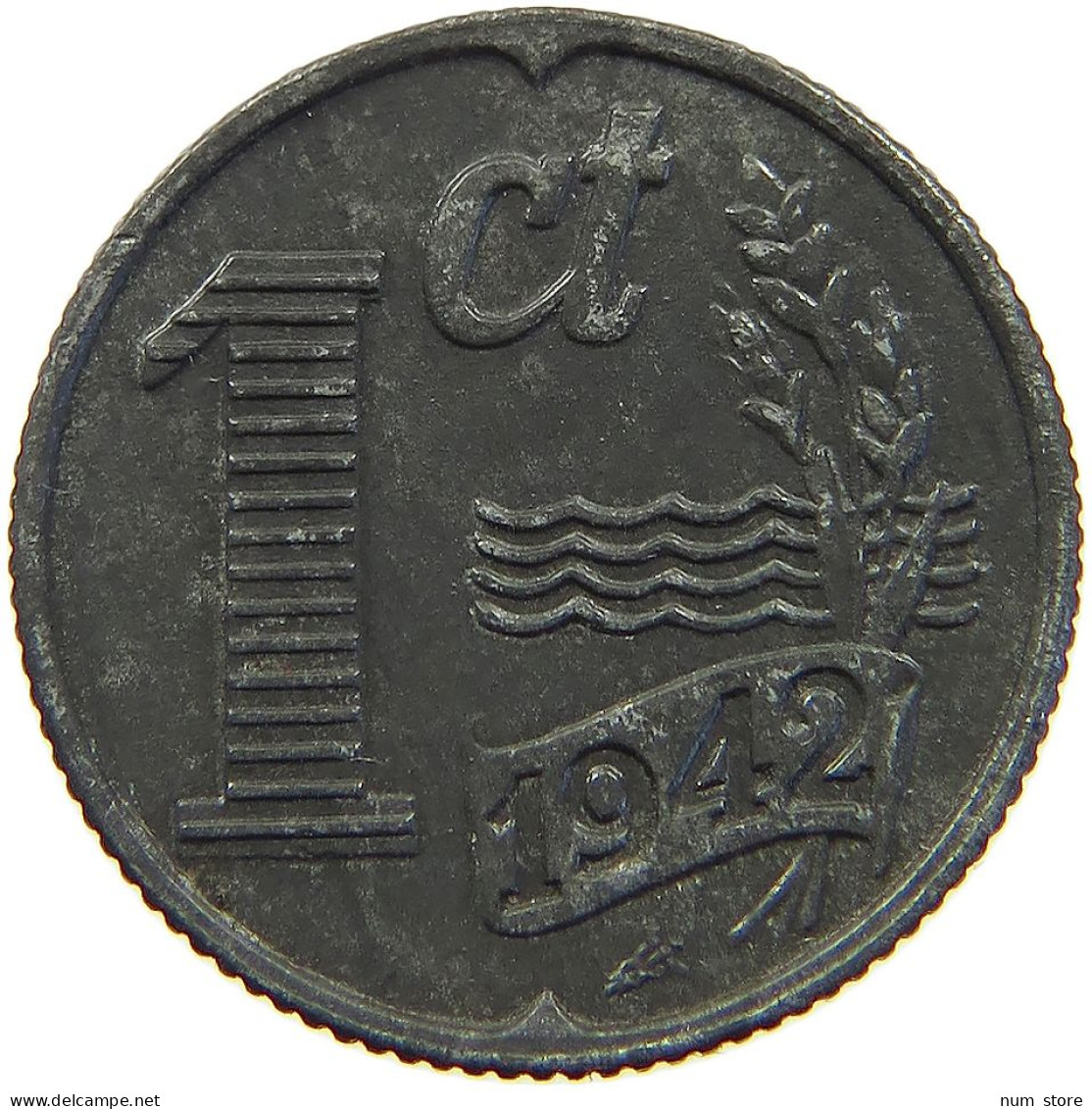 NETHERLANDS 1 CENT 1942 TOP #a006 0619 - 1 Centavos