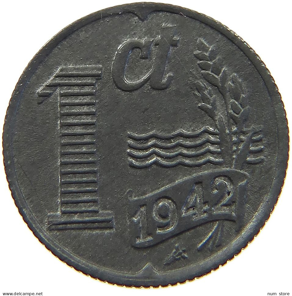 NETHERLANDS 1 CENT 1942 TOP #a006 0643 - 1 Centavos