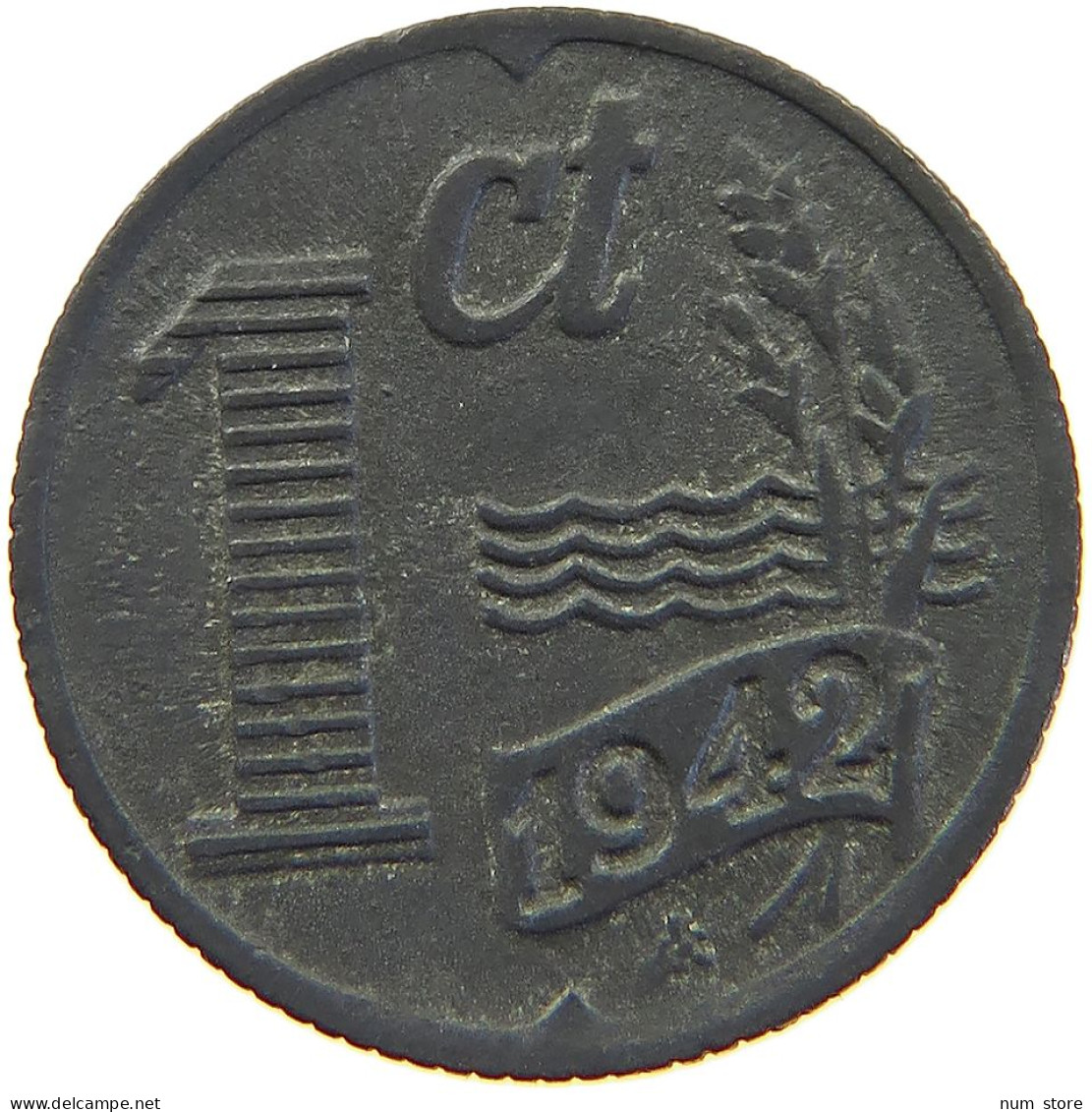 NETHERLANDS 1 CENT 1942 #c066 0309 - 1 Centavos