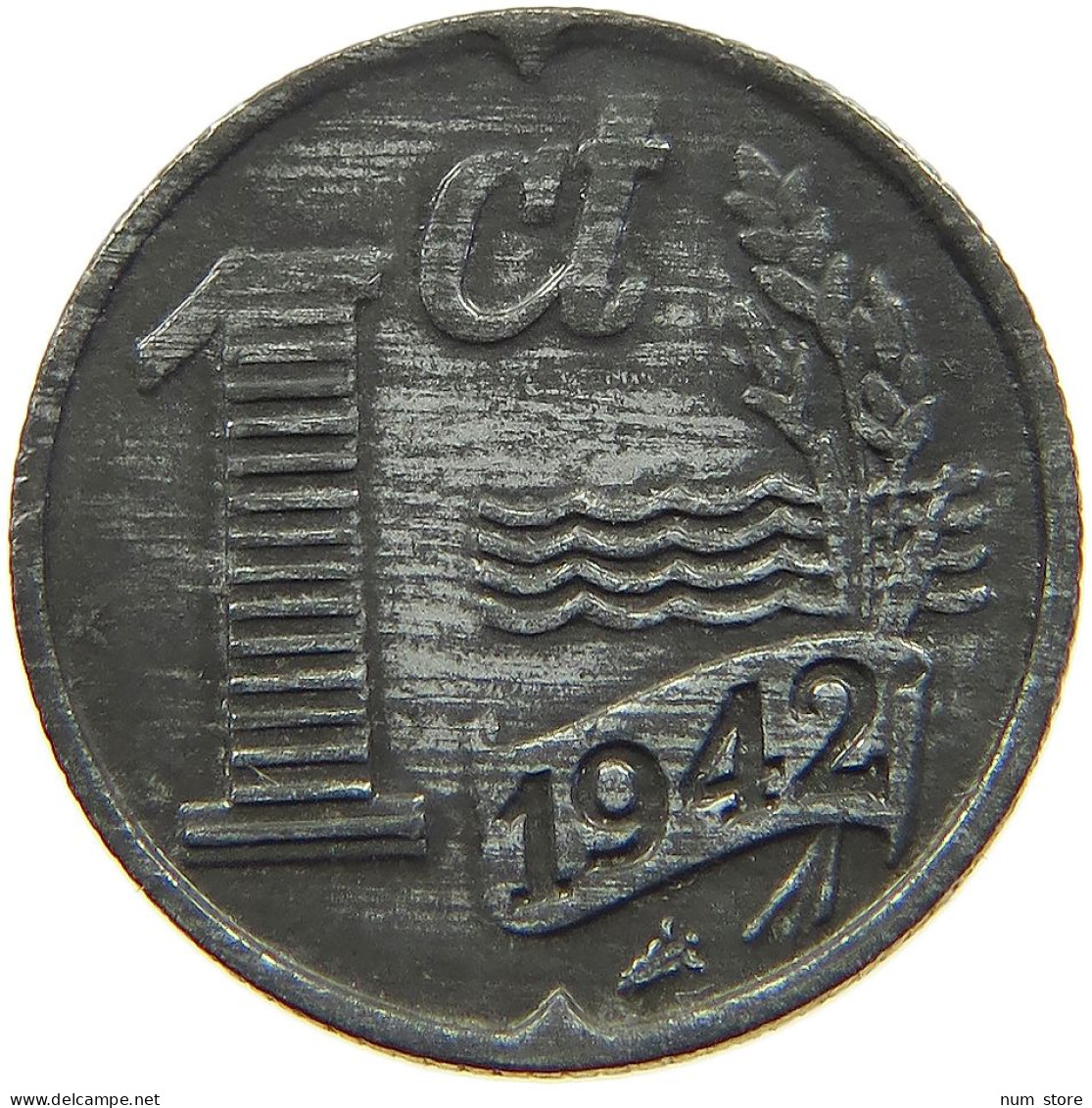 NETHERLANDS 1 CENT 1942 #a006 0595 - 1 Centavos