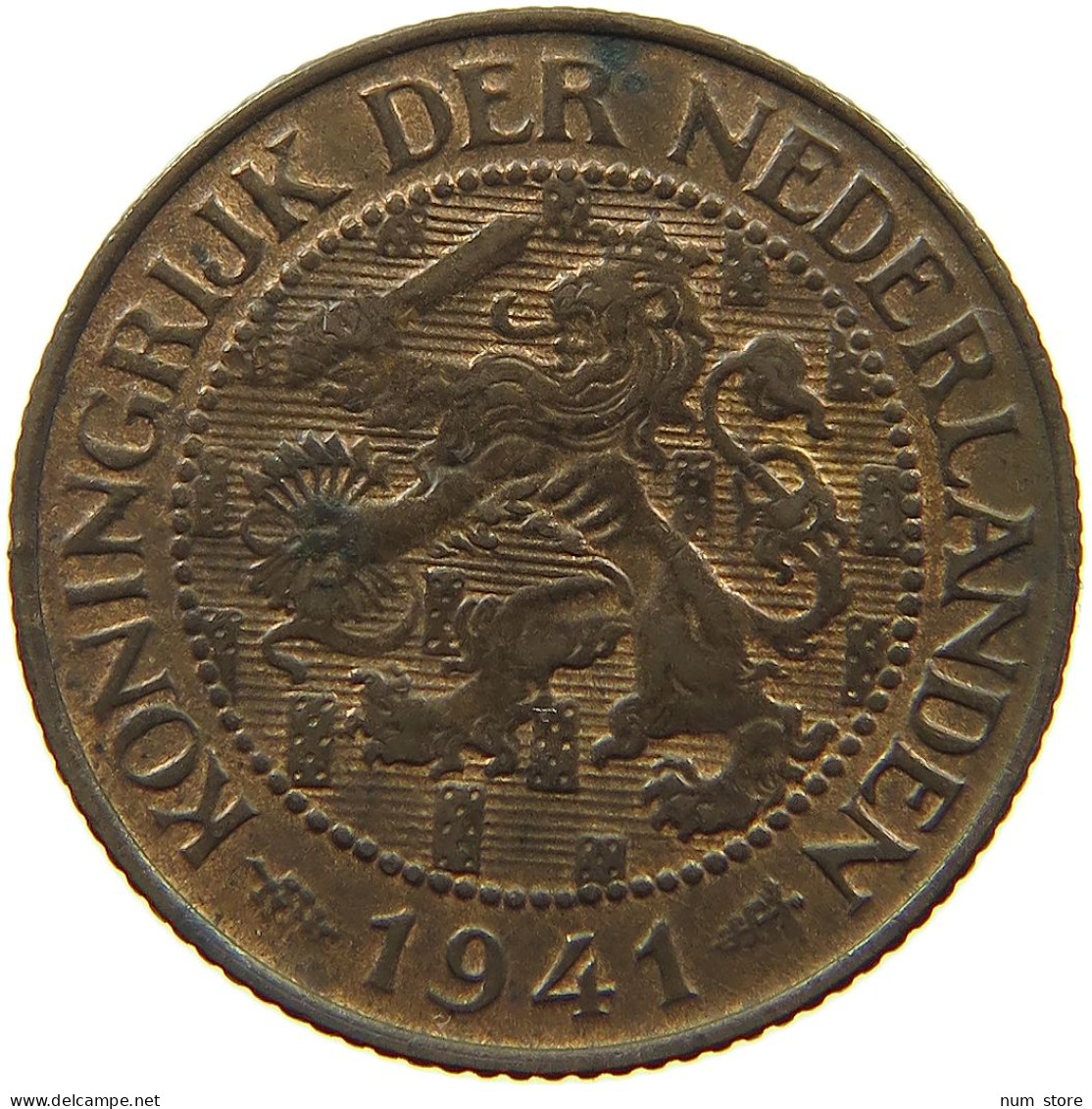 NETHERLANDS 1 CENT 1941 TOP #a085 0845 - 1 Cent
