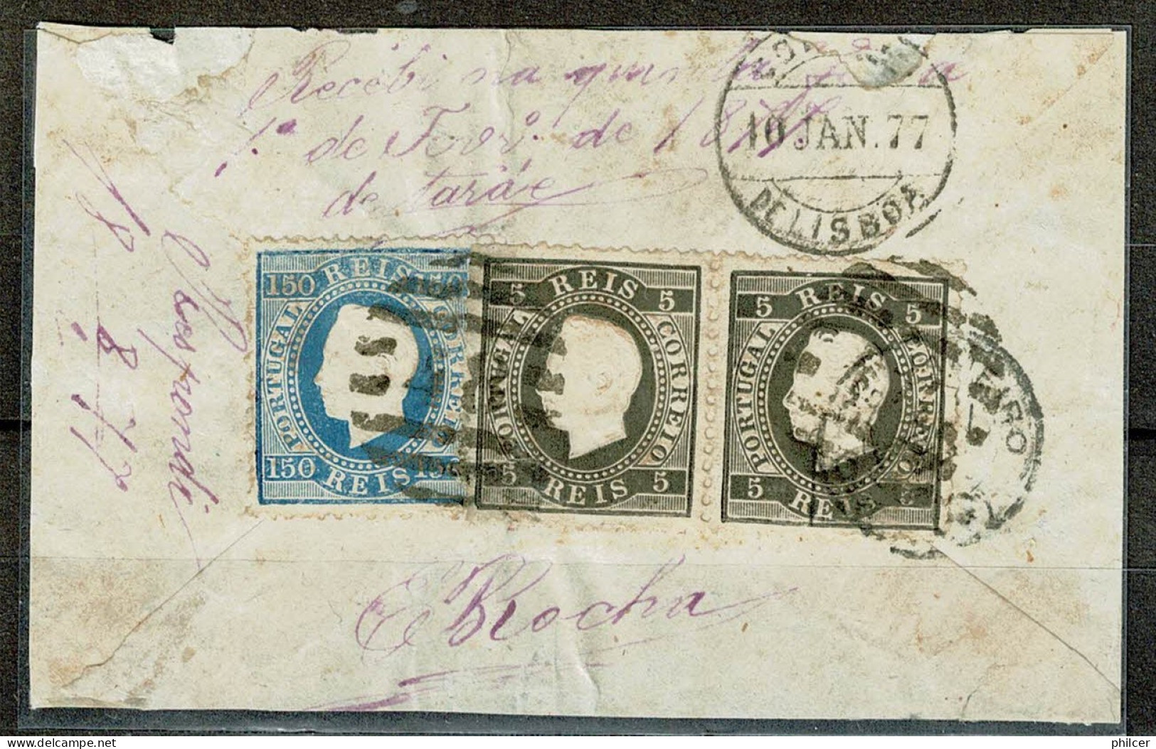 Portugal, 1877, # 36, 45, Fragmento, Used - Cartas & Documentos