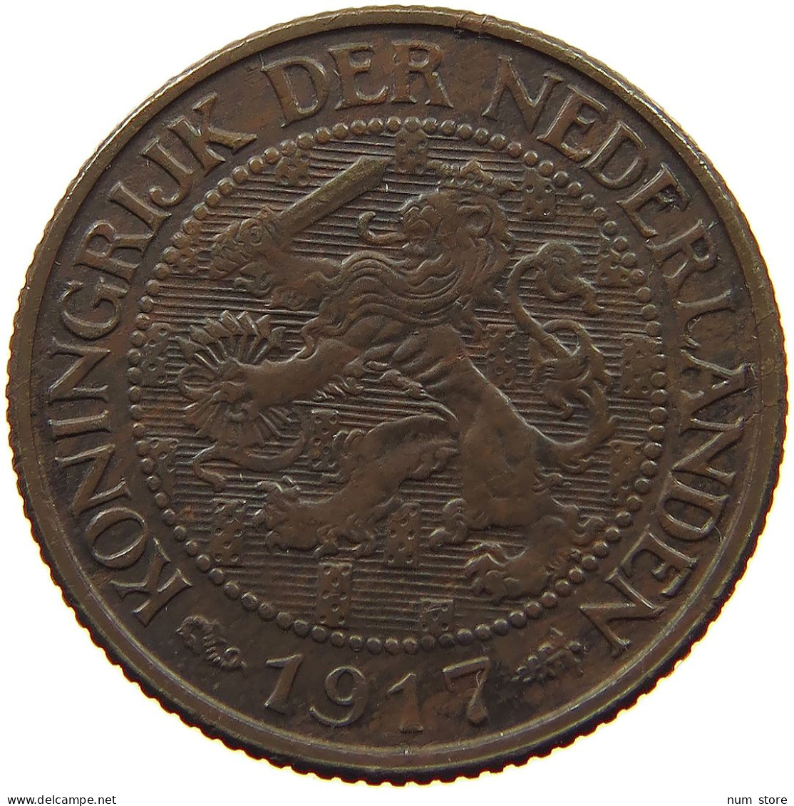 NETHERLANDS 1 CENT 1917 TOP #s060 0181 - 1 Centavos