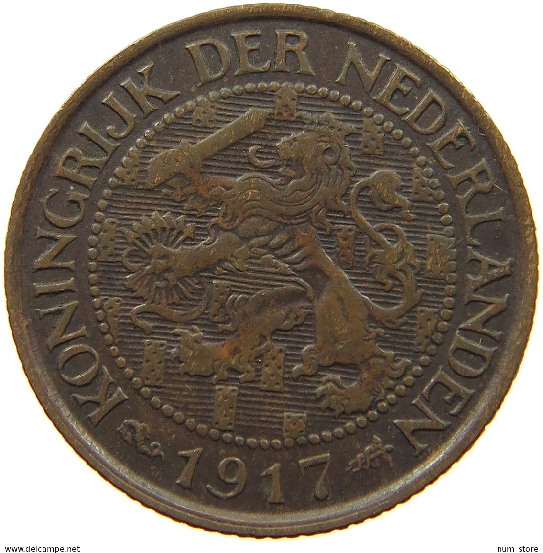 NETHERLANDS 1 CENT 1917 #a085 0859 - 1 Cent