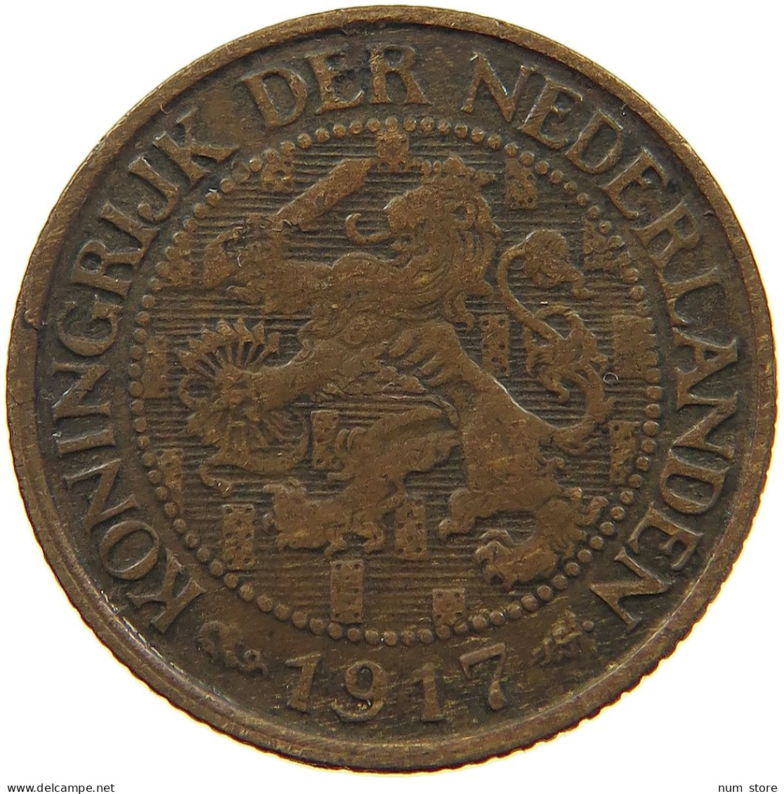 NETHERLANDS 1 CENT 1917 #a013 0443 - 1 Centavos