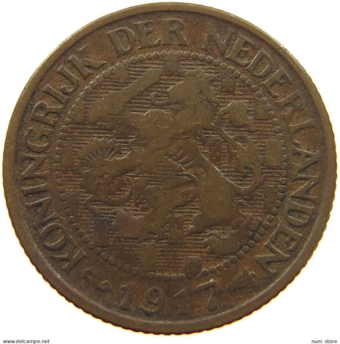 NETHERLANDS 1 CENT 1917 #a013 0255 - 1 Centavos