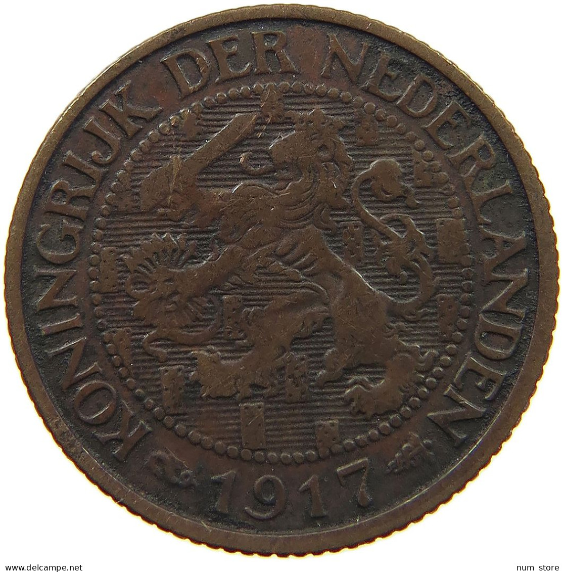 NETHERLANDS 1 CENT 1917 #a013 0433 - 1 Cent