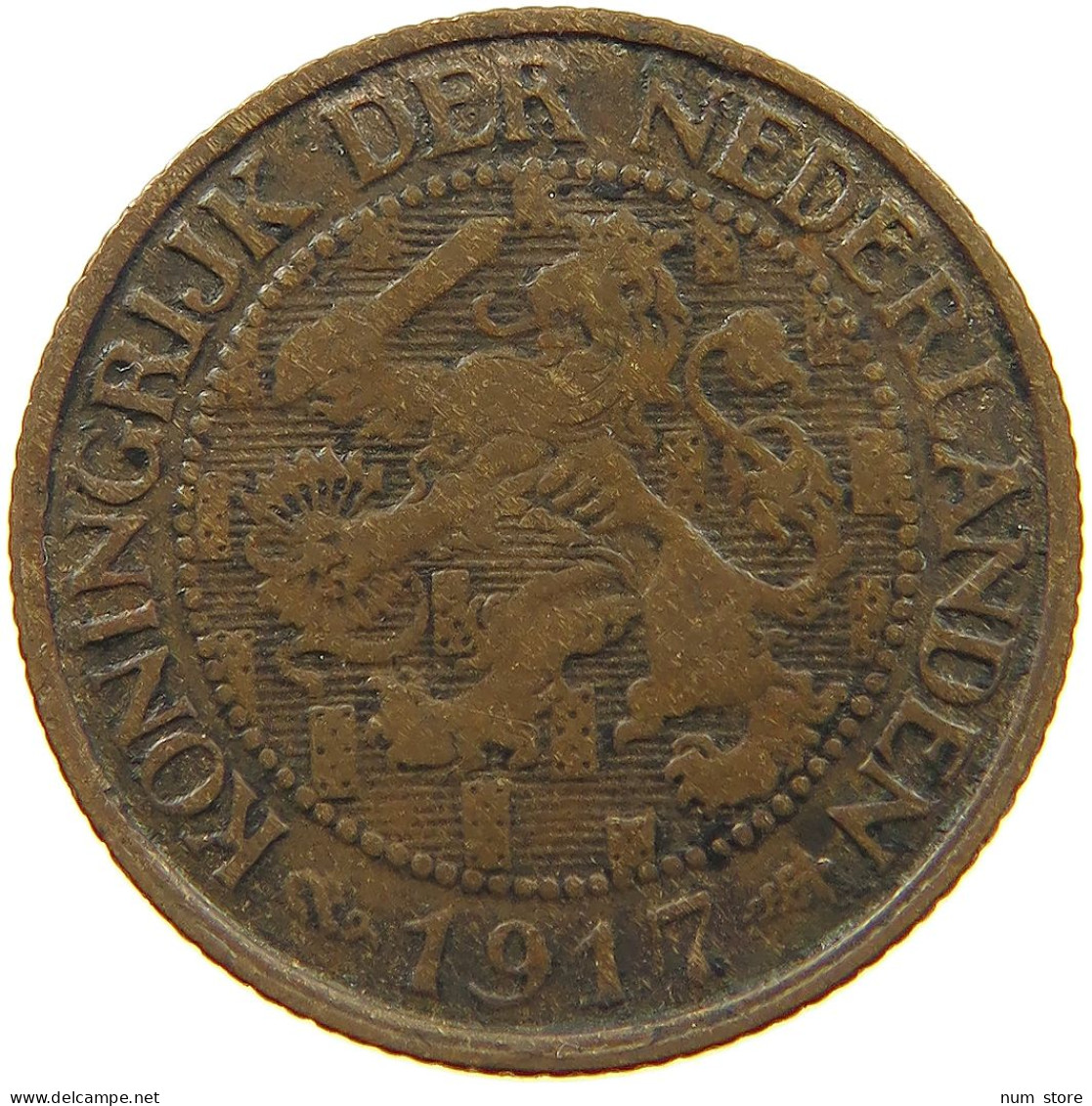 NETHERLANDS 1 CENT 1917 #a013 0403 - 1 Centavos
