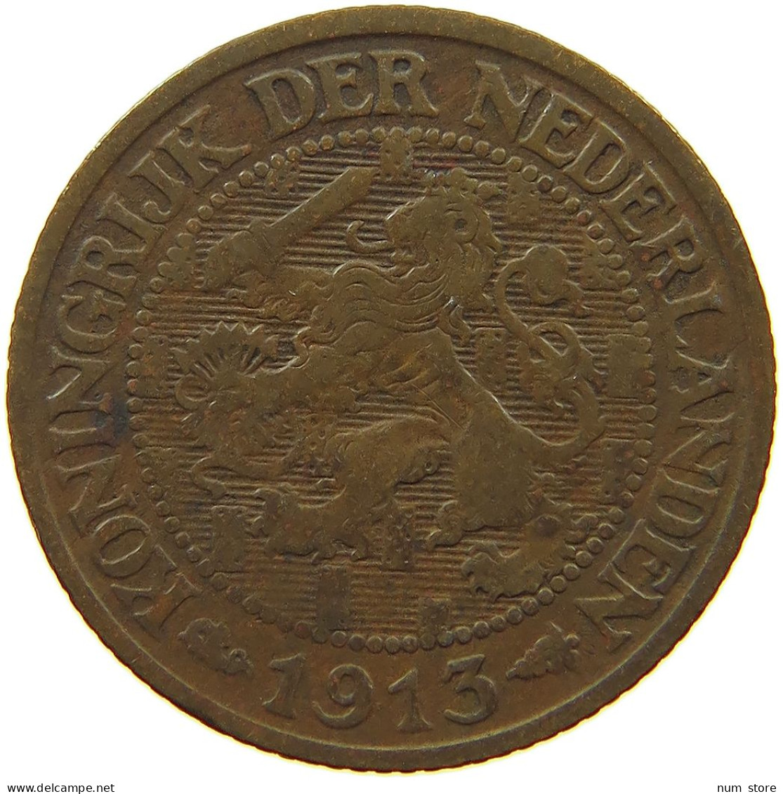 NETHERLANDS 1 CENT 1913 #a085 0825 - 1 Centavos