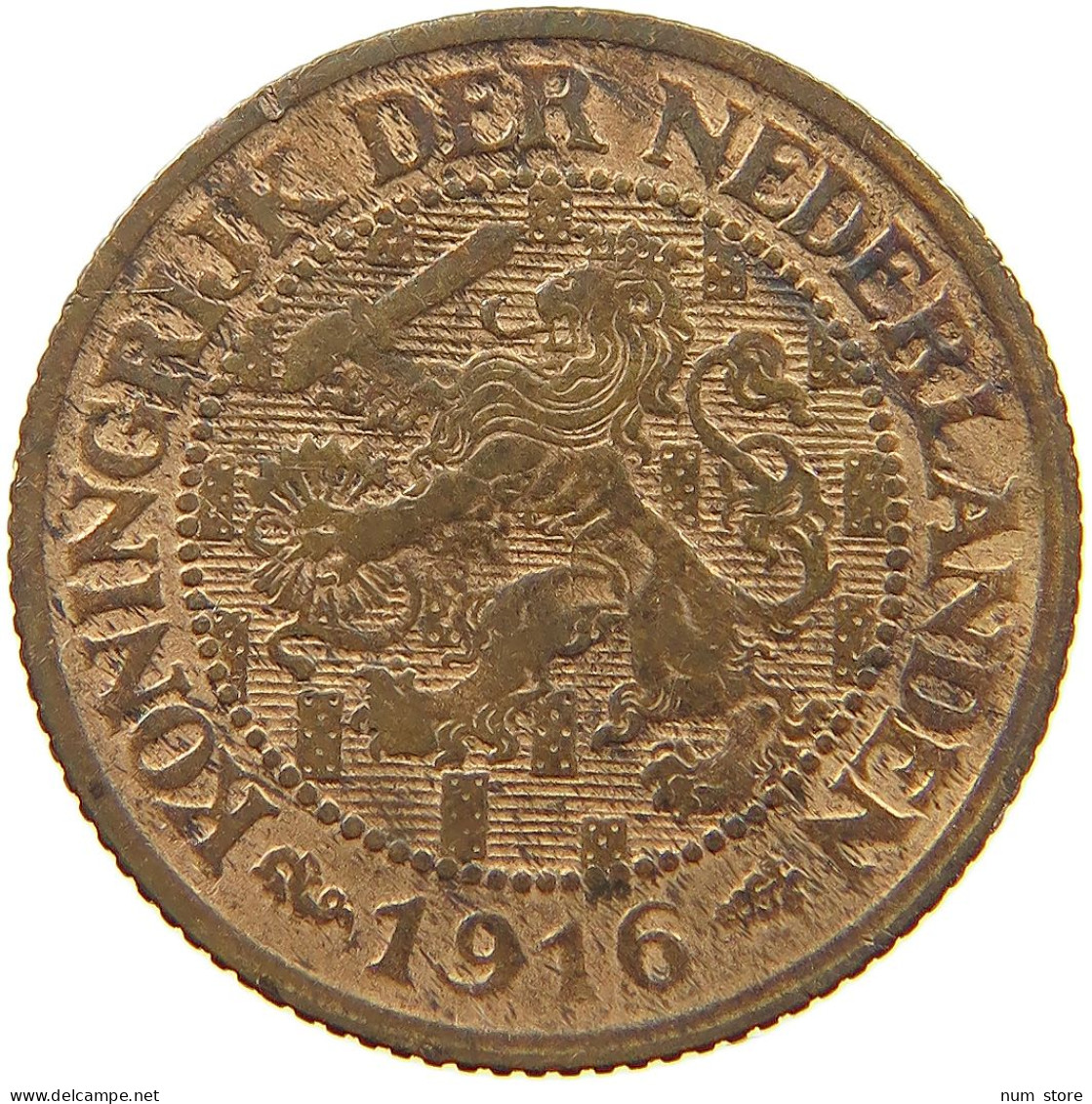 NETHERLANDS 1 CENT 1916 #a013 0271 - 1 Cent
