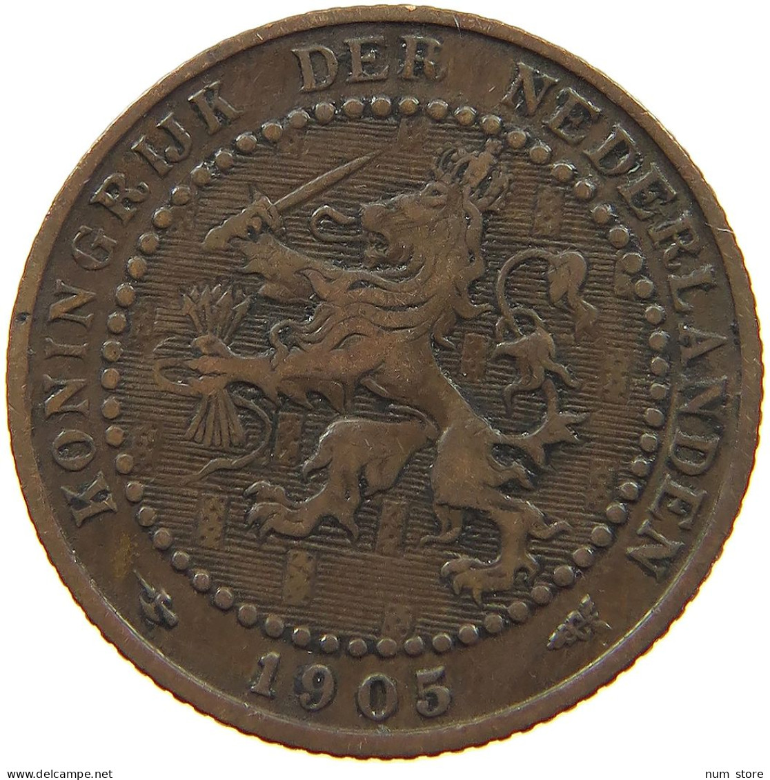 NETHERLANDS 1 CENT 1905 #a013 0401 - 1 Centavos