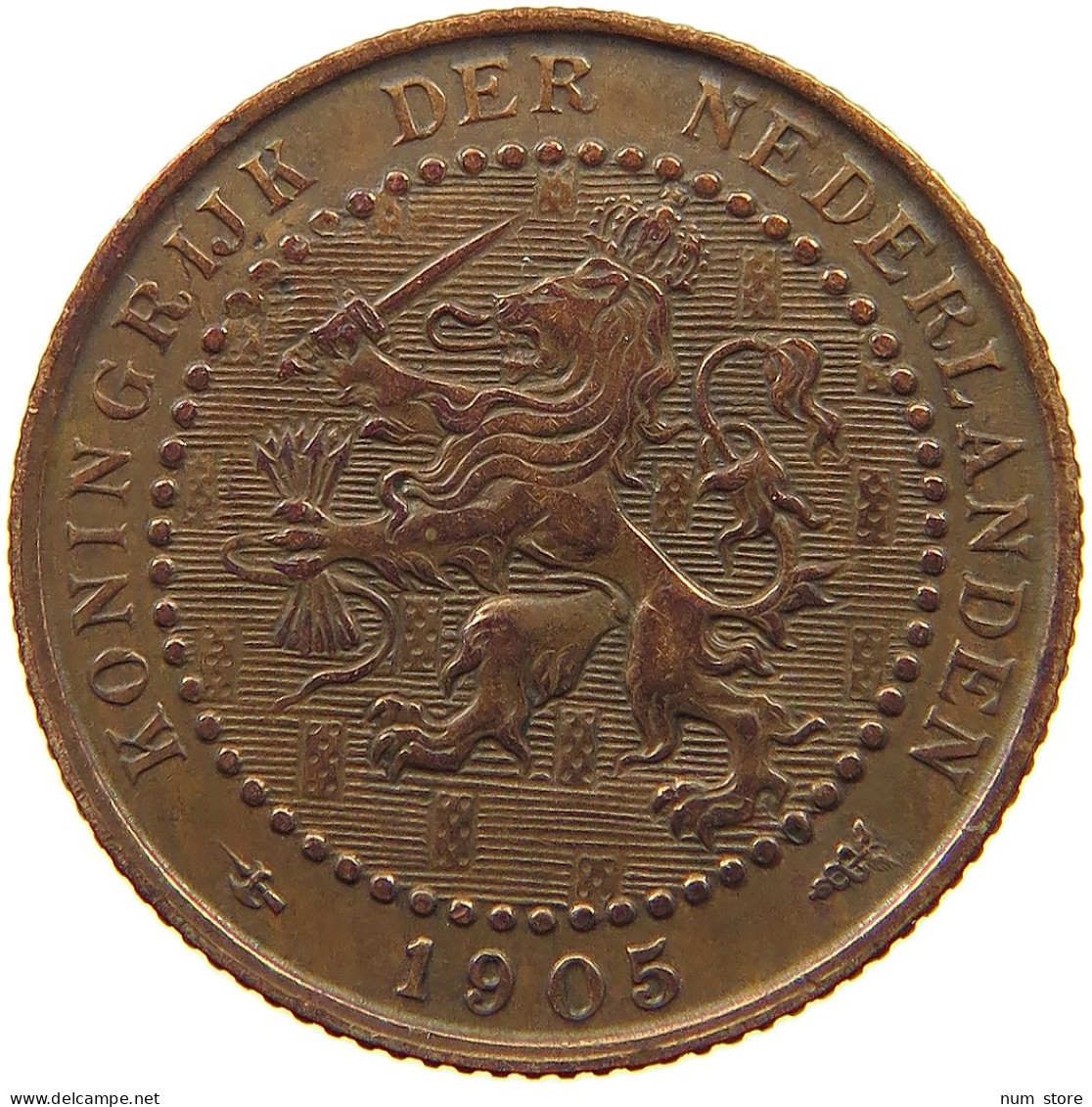 NETHERLANDS 1 CENT 1905 #s036 0857 - 1 Centavos