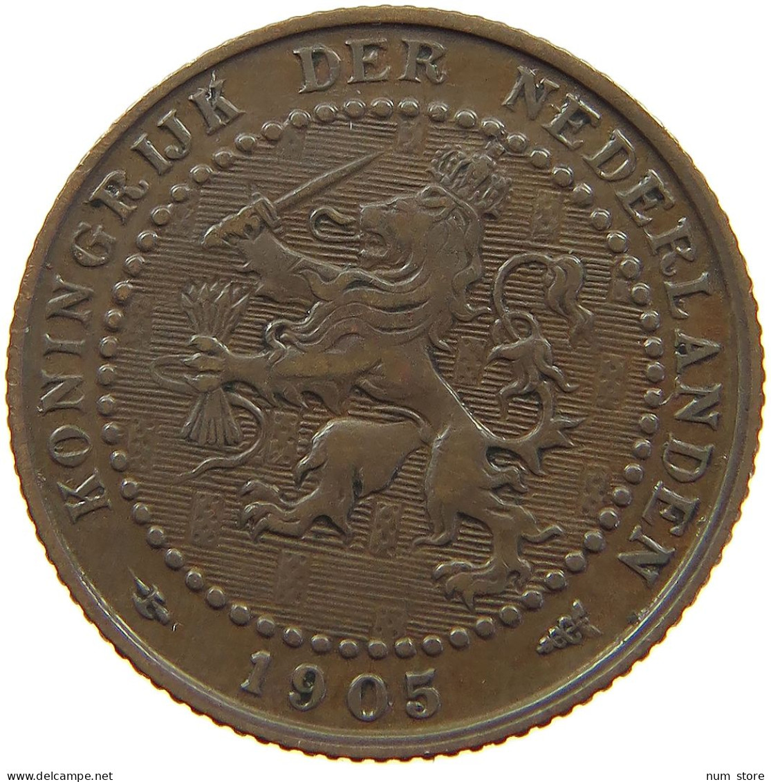 NETHERLANDS 1 CENT 1905 #a013 0233 - 1 Centavos