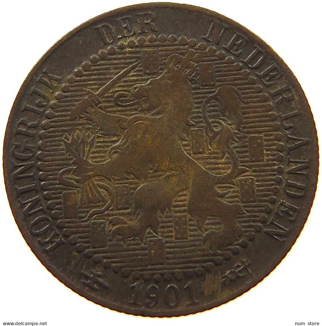 NETHERLANDS 1 CENT 1901 #a013 0385 - 1 Centavos