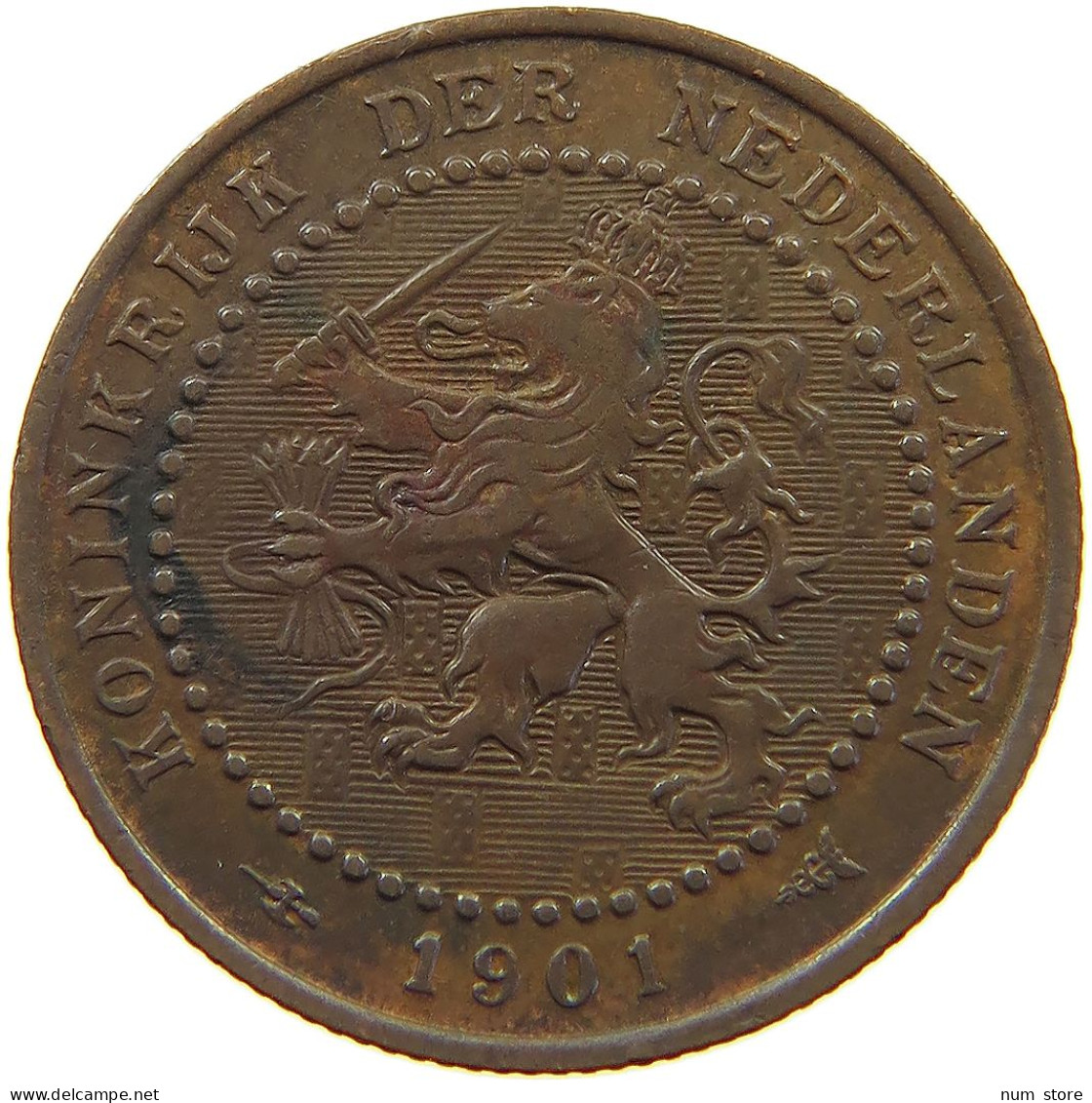 NETHERLANDS 1 CENT 1901 #a013 0203 - 1 Centavos