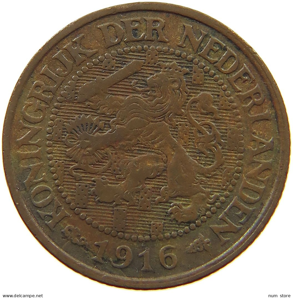 NETHERLANDS 1 CENT 1916 #a013 0277 - 1 Cent