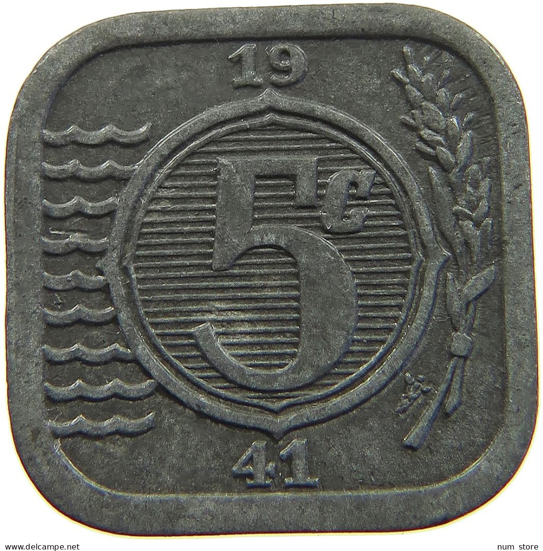 NETHERLANDS 5 CENTS 1941 #a006 0691 - 5 Centavos