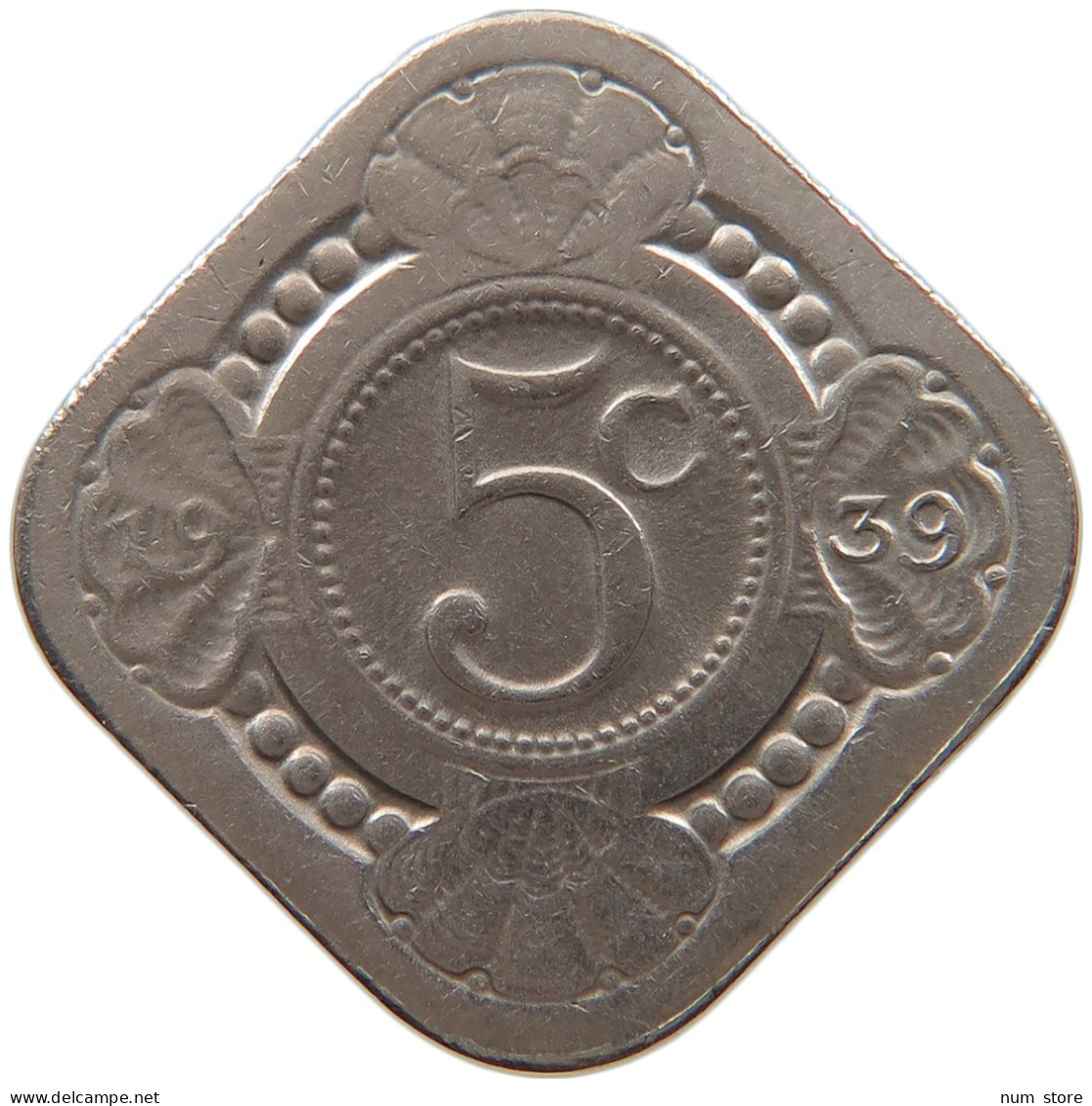 NETHERLANDS 5 CENTS 1939 #a080 0567 - 5 Centavos