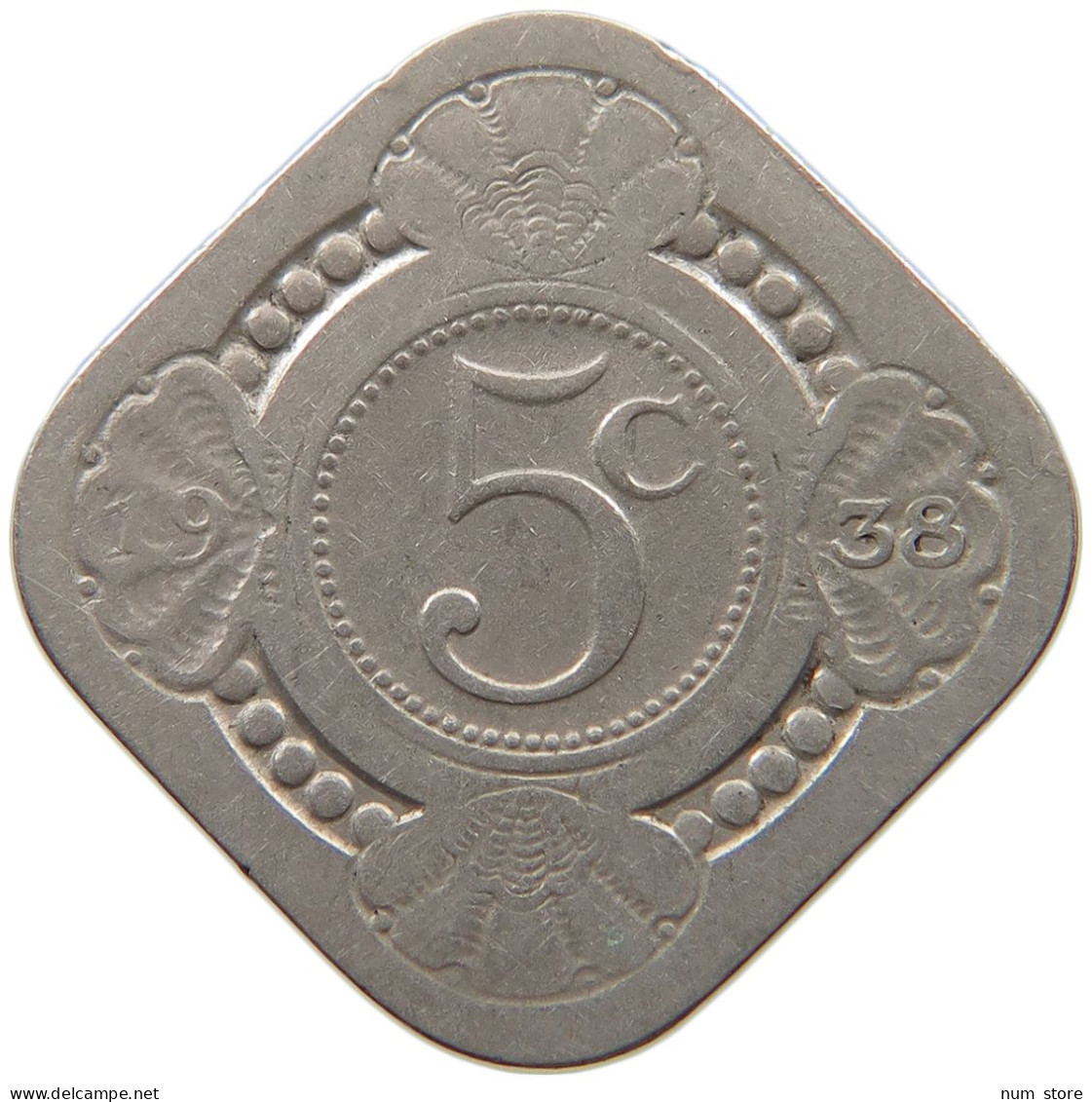 NETHERLANDS 5 CENTS 1938 #a034 0831 - 5 Centavos