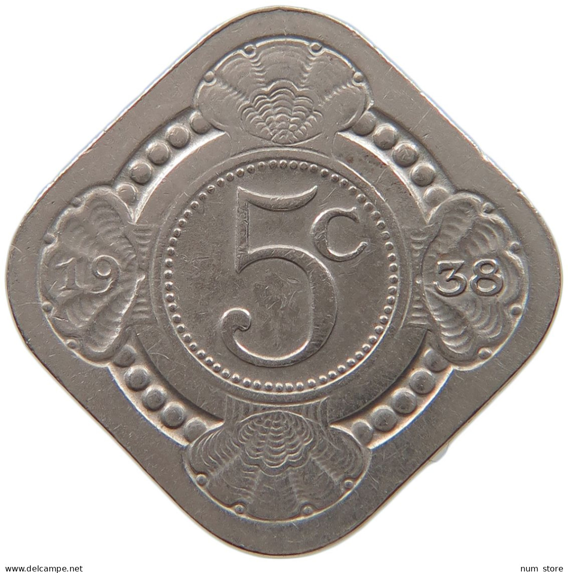 NETHERLANDS 5 CENTS 1938 #a047 0667 - 5 Centavos