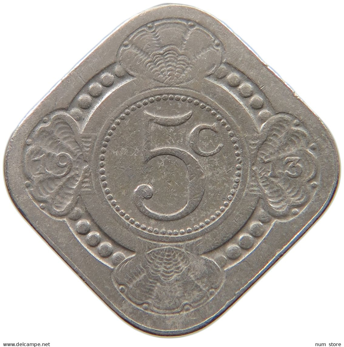 NETHERLANDS 5 CENTS 1913 #a034 0841 - 5 Centavos