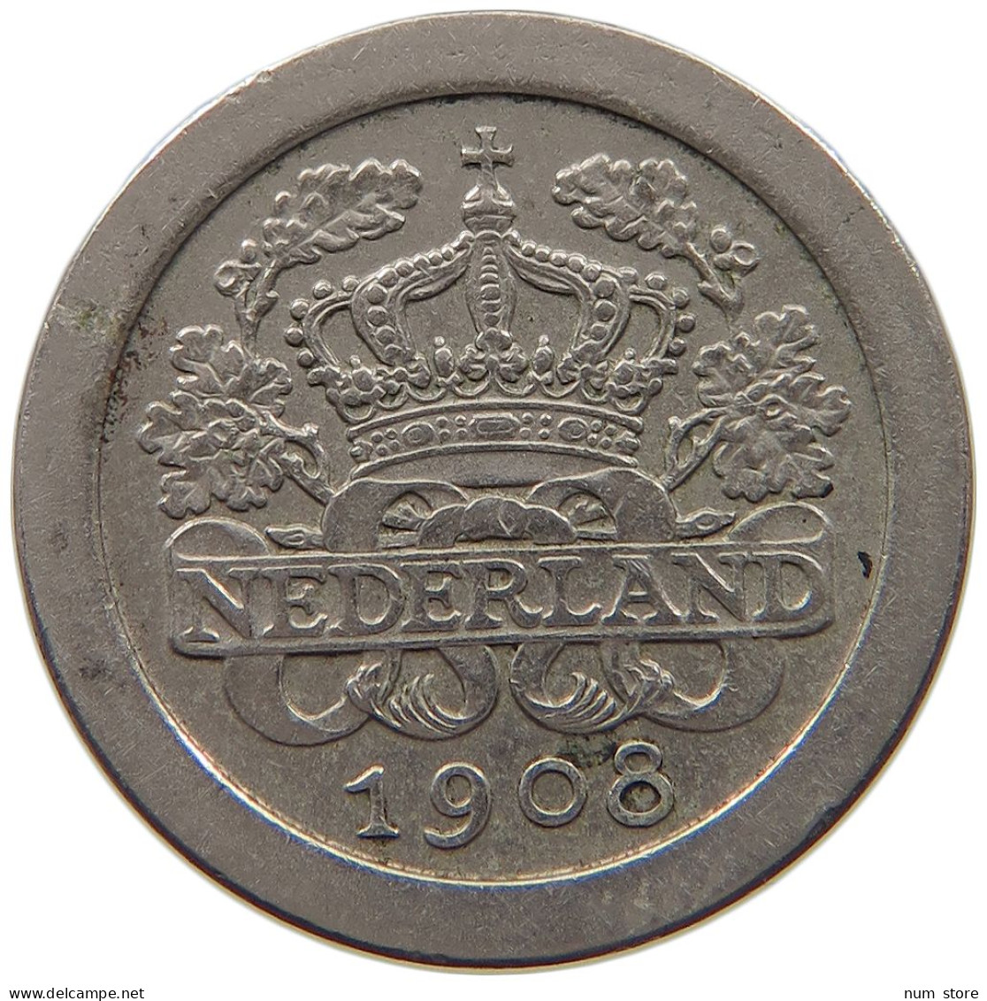 NETHERLANDS 5 CENTS 1908 #c023 0175 - 5 Cent