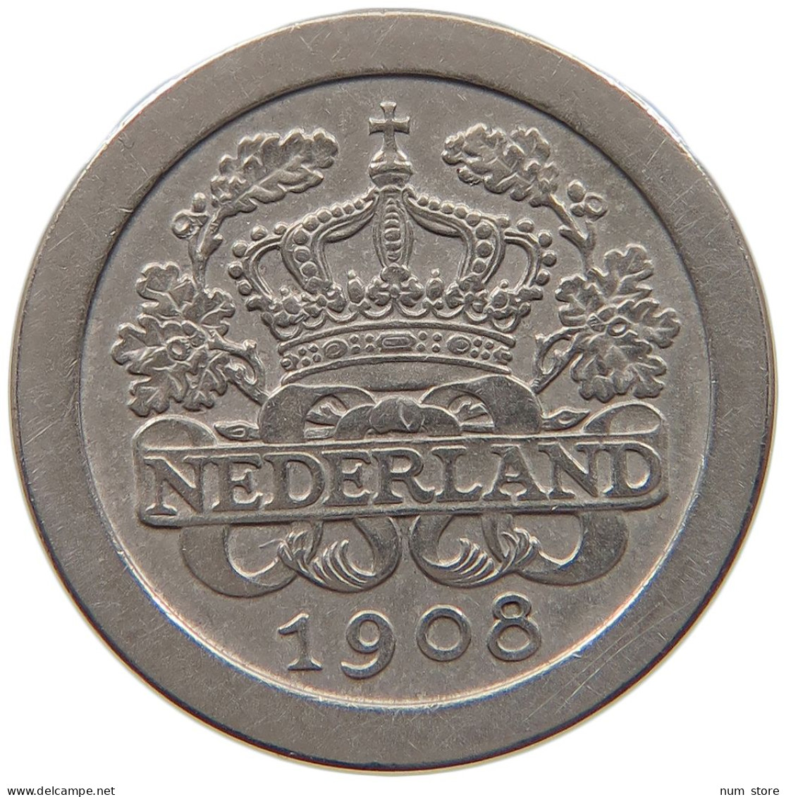 NETHERLANDS 5 CENTS 1908 #c023 0429 - 5 Cent