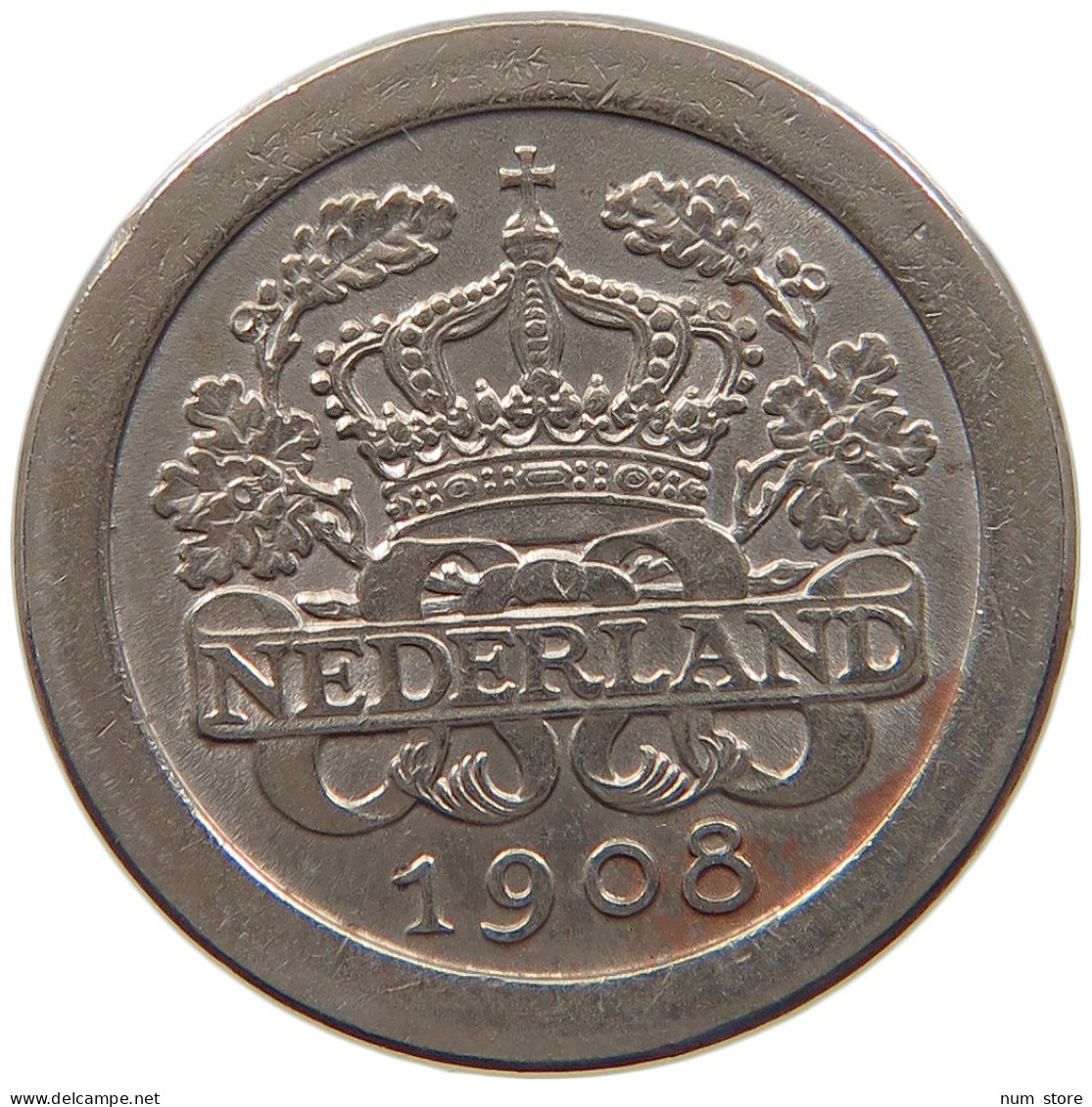 NETHERLANDS 5 CENTS 1908 #c023 0431 - 5 Centavos