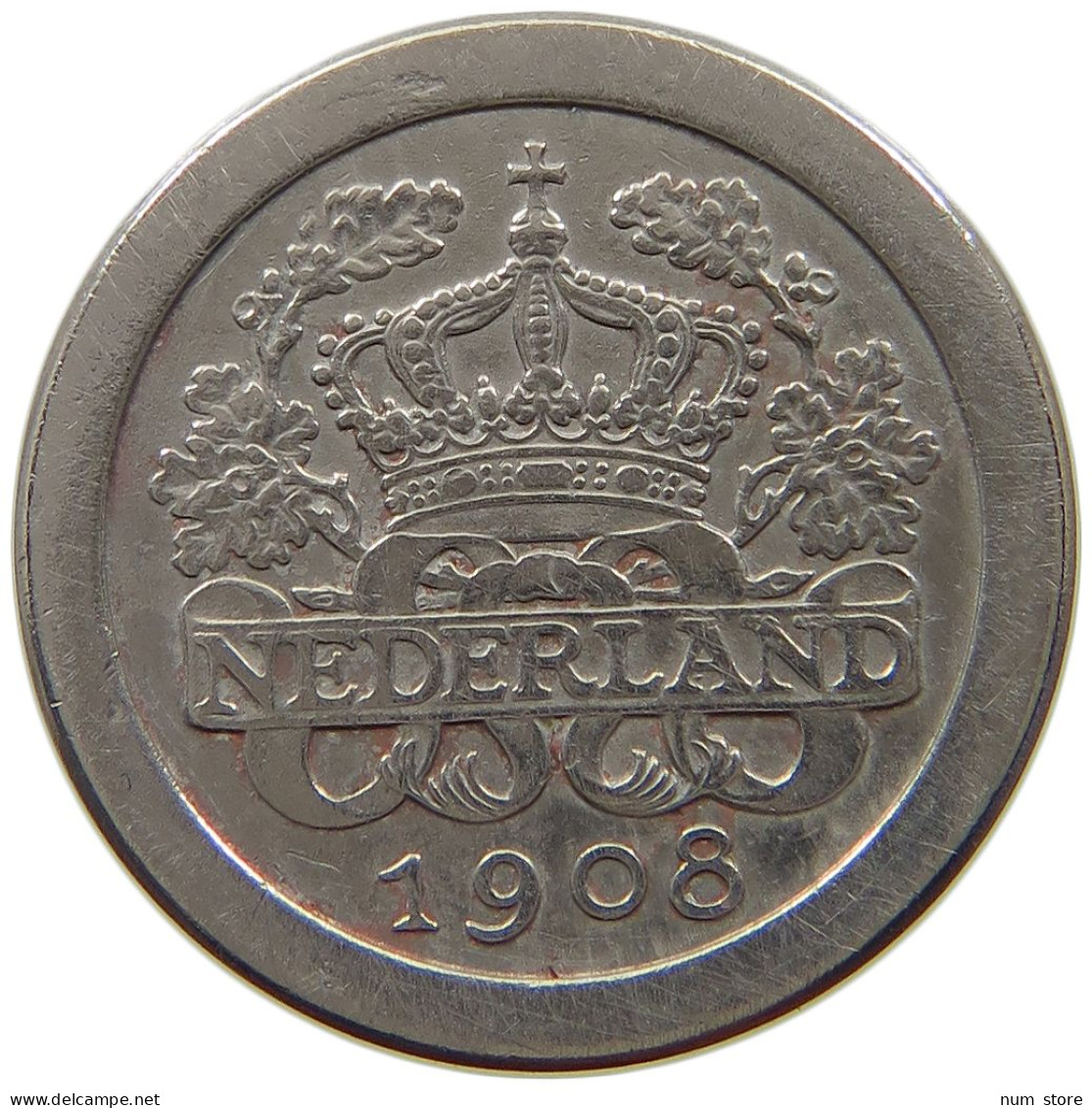 NETHERLANDS 5 CENTS 1908 #a089 0431 - 5 Centavos