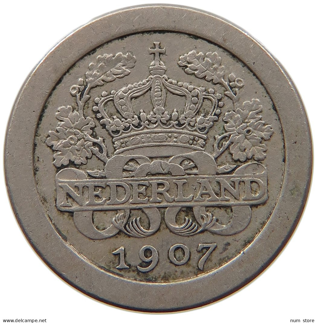 NETHERLANDS 5 CENTS 1907 #s022 0075 - 5 Centavos