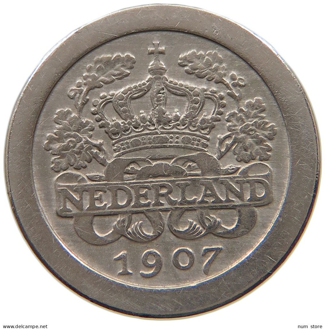 NETHERLANDS 5 CENTS 1907 #a034 0927 - 5 Centavos