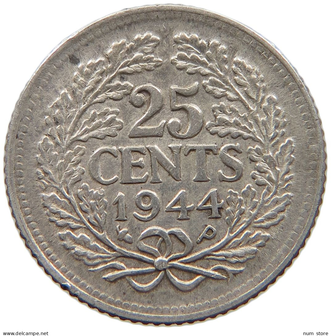 NETHERLANDS 25 CENTS 1944 P #c018 0257 - 25 Centavos