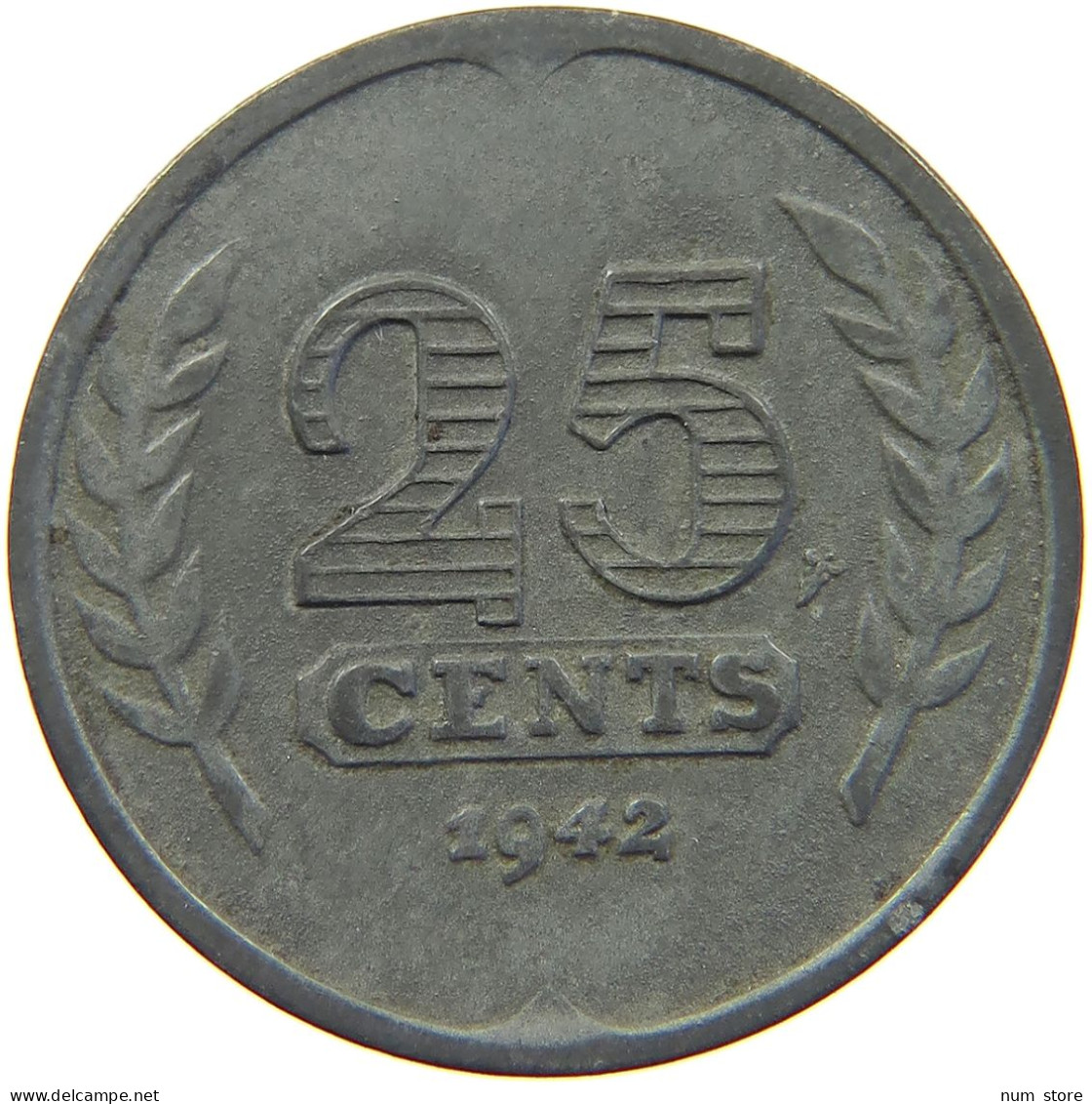 NETHERLANDS 25 CENTS 1942 #s023 0093 - 25 Cent