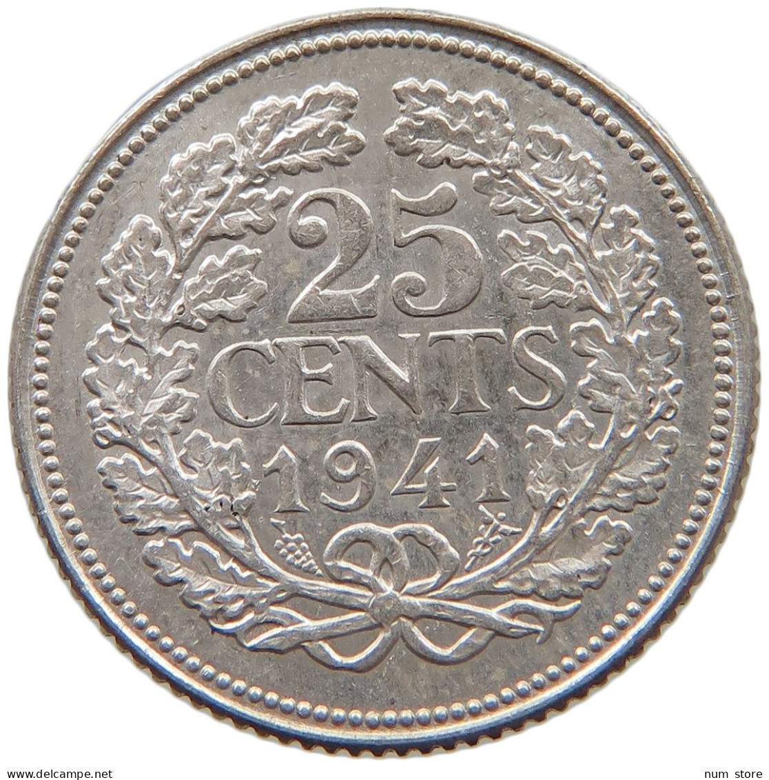 NETHERLANDS 25 CENTS 1941 TOP #c024 0245 - 25 Cent