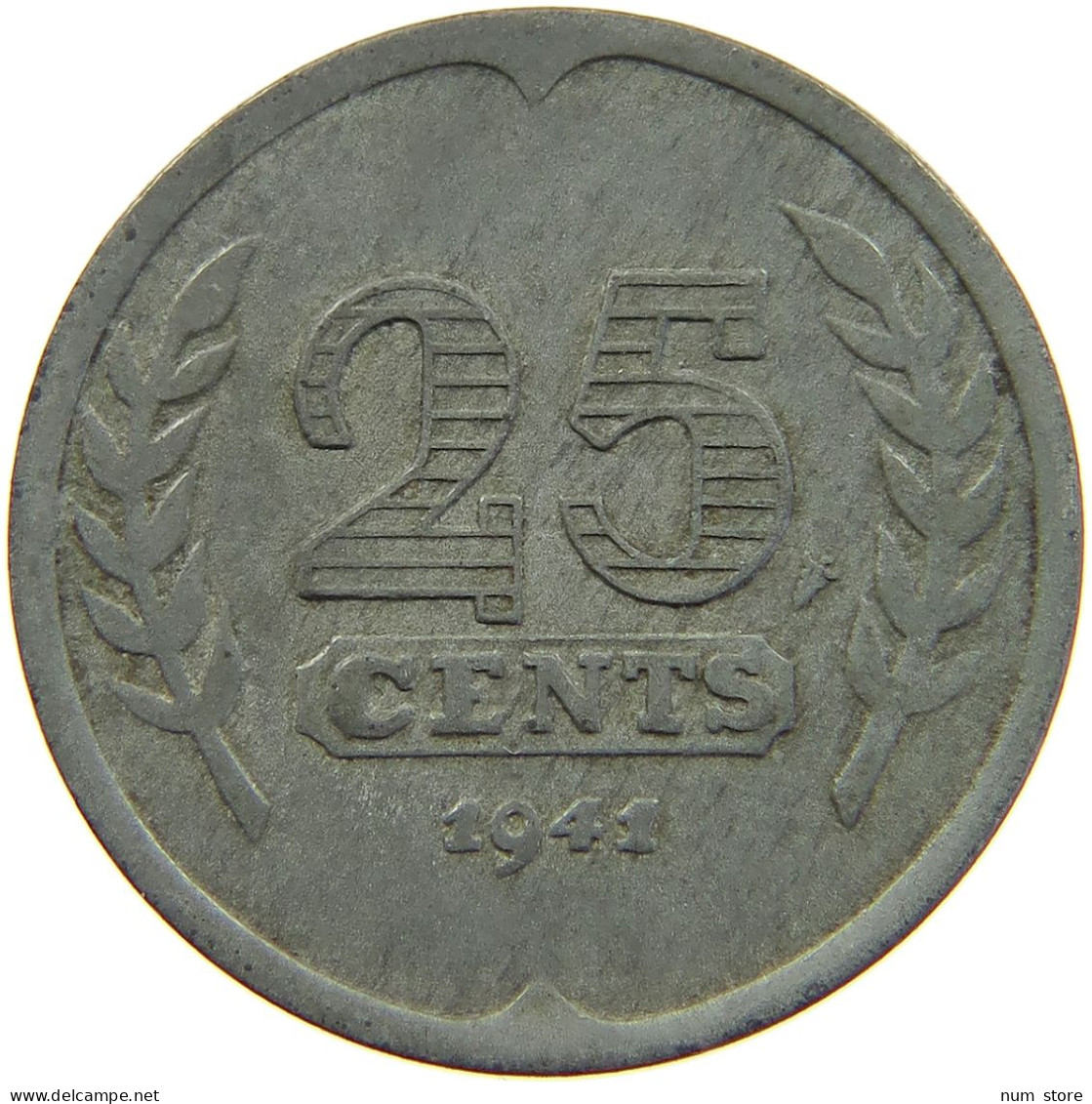 NETHERLANDS 25 CENTS 1941 #c067 0051 - 25 Centavos