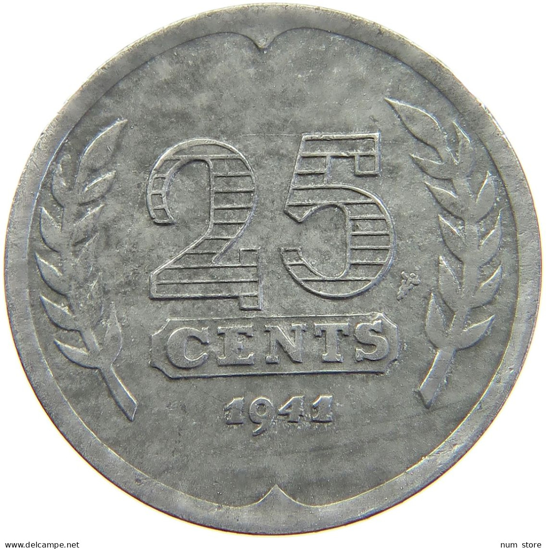 NETHERLANDS 25 CENTS 1941 #a074 0437 - 25 Cent