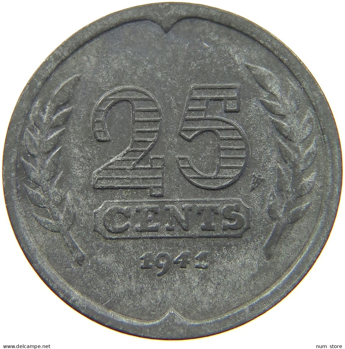 NETHERLANDS 25 CENTS 1941 #a006 0065 - 25 Centavos