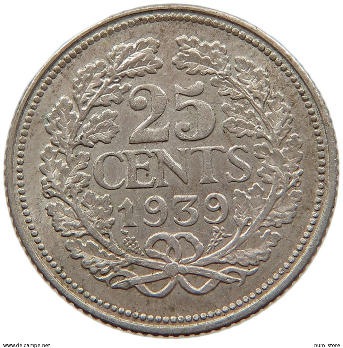 NETHERLANDS 25 CENTS 1939 #s016 0347 - 25 Centavos