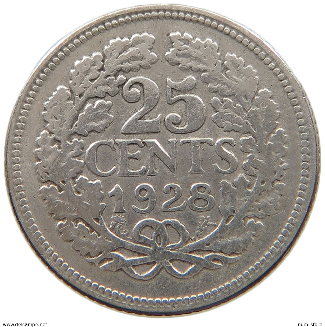 NETHERLANDS 25 CENTS 1928 #a045 0711 - 25 Cent