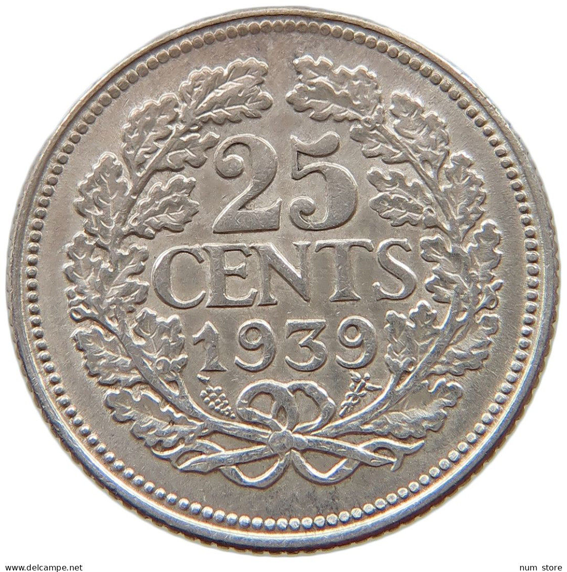 NETHERLANDS 25 CENTS 1939 #a003 0663 - 25 Cent