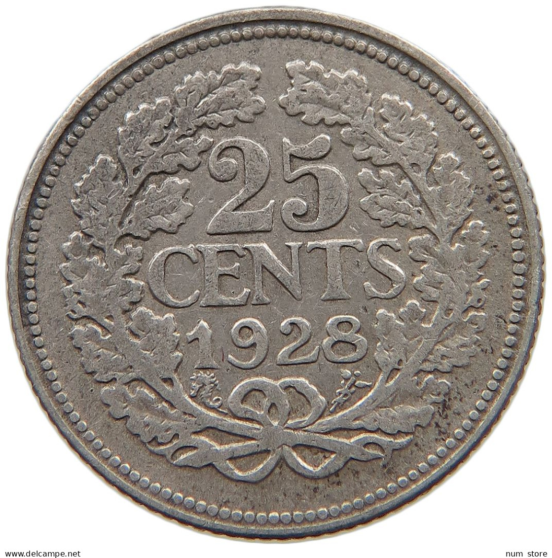 NETHERLANDS 25 CENTS 1928 #a033 0671 - 25 Cent