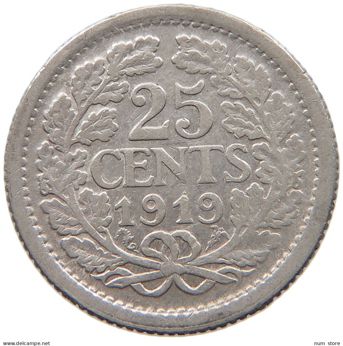 NETHERLANDS 25 CENTS 1919 #c018 0281 - 25 Centavos