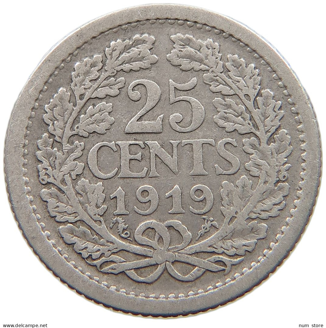 NETHERLANDS 25 CENTS 1919 #c004 0437 - 25 Centavos